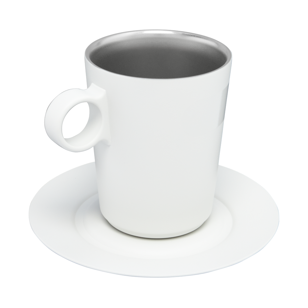 The DayBreak Café Latte Cup & Stillness Saucer | 10.6 OZ - Desk Sip Ready