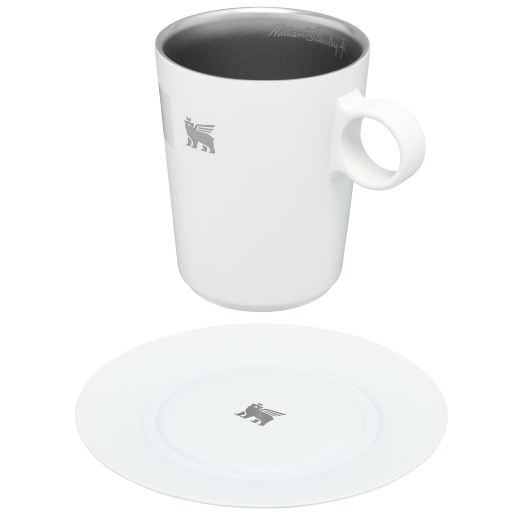 The DayBreak Café Latte Cup & Stillness Saucer | 10.6 OZ - Desk Sip Ready